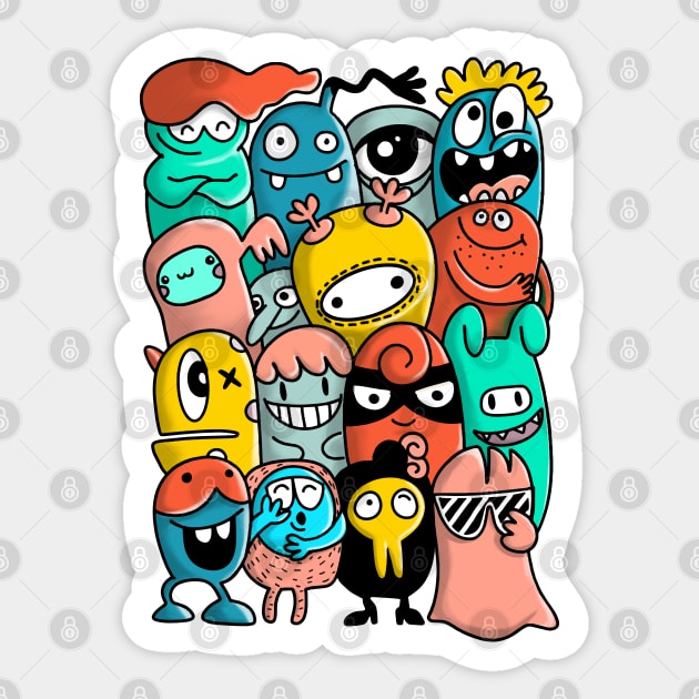 Monster cartoon illustration Sticker by Mako Design 